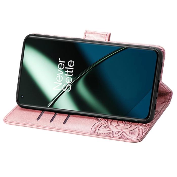Bild 4,  OnePlus 11 5G Fodral Butterfly Läder Roséguld - Teknikhallen.se