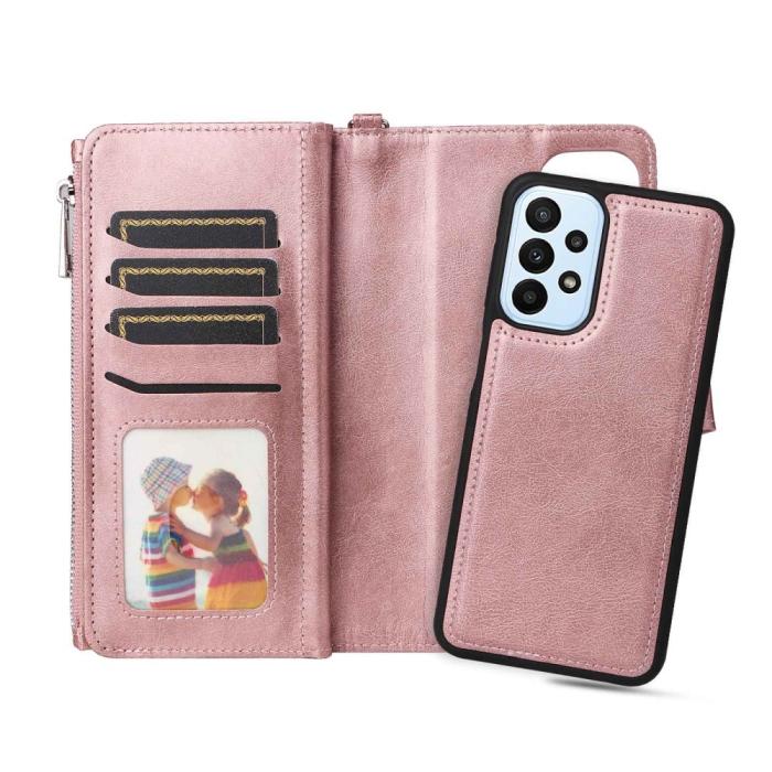 Bild 6,  Samsung Galaxy A23 5G 2in1 Magnet Skal / Plånboksfodral Roséguld - Teknikhallen.se