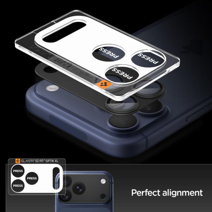 Bild 6, Spigen Spigen iPhone 17 Pro Linsskydd Optik Pro GLAS.tR 