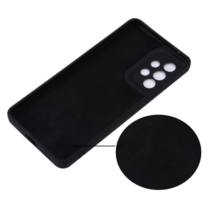 Bild 3,  Samsung Galaxy A53 5G Skal Liquid Silikon Med Strap Svart - Teknikhallen.se