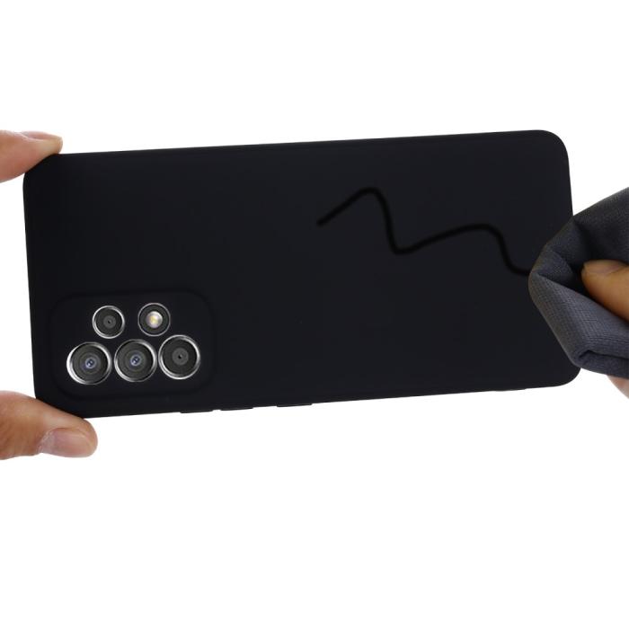 Bild 4,  Samsung Galaxy A53 5G Skal Liquid Silikon Med Strap Svart - Teknikhallen.se