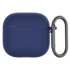  AirPods 4 Skal Med Karbinhake Silikon M&ouml;rk Bl&aring; - Teknikhallen.se