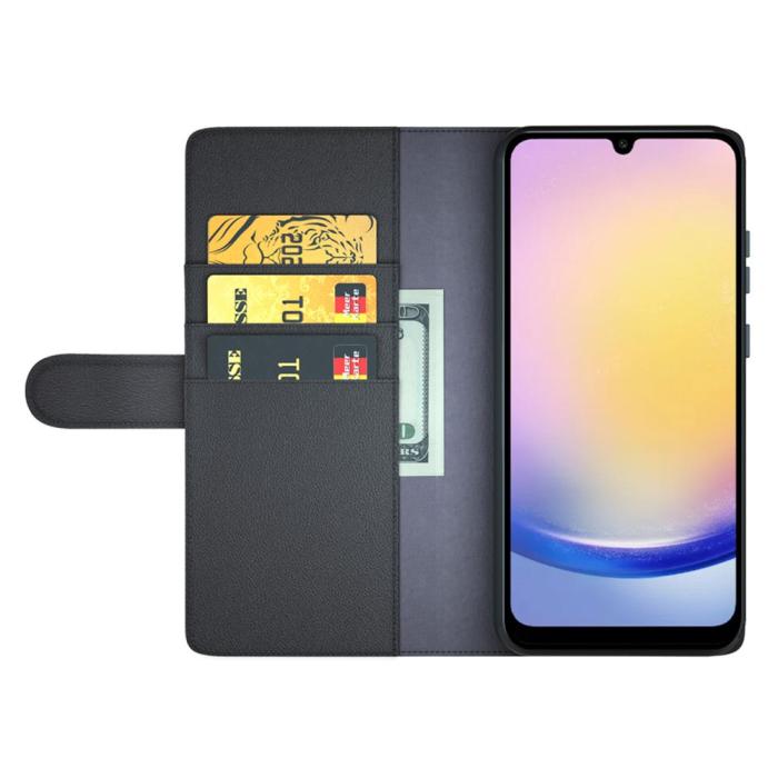 Bild 2,  Samsung Galaxy A26 5G Fodral Premium Äkta Läder Svart - Teknikhallen.se