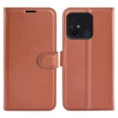  Xiaomi Redmi 12C 4G Fodral Litchi L&auml;der Brun - Teknikhallen.se