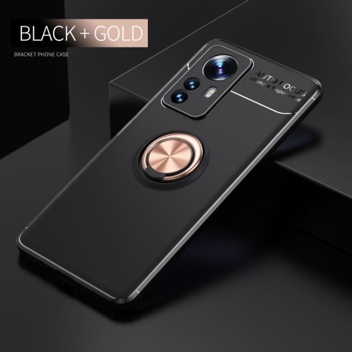 Bild 2,  Xiaomi 12 Pro Skal Ring Svart/Roséguld - Teknikhallen.se