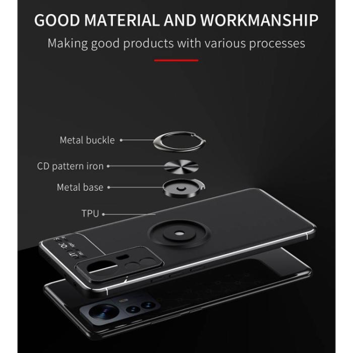 Bild 3,  Xiaomi 12 Pro Skal Ring Svart/Roséguld - Teknikhallen.se