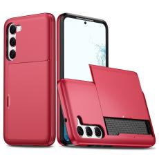  Samsung Galaxy S23 Plus Skal Med Kortfack R&ouml;d - Teknikhallen.se