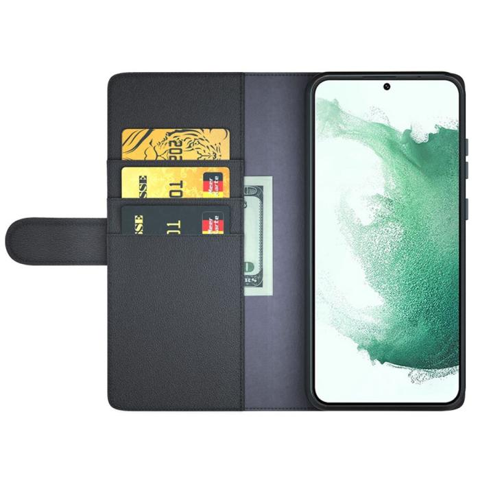 Bild 2,  Samsung Galaxy S23 Fodral Premium Äkta Läder Svart - Teknikhallen.se