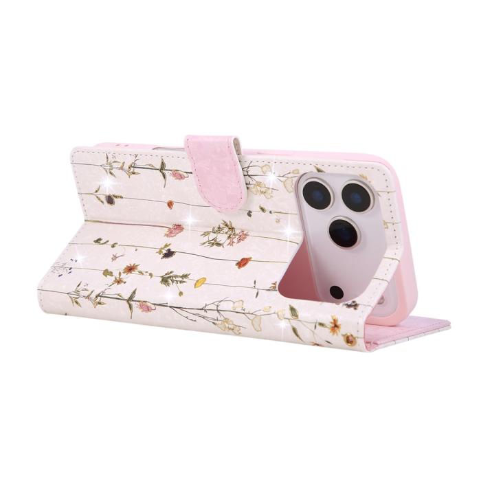 Bild 4,  iPhone 17 Pro Fodral RFID Läder Små Blommor - Teknikhallen.se