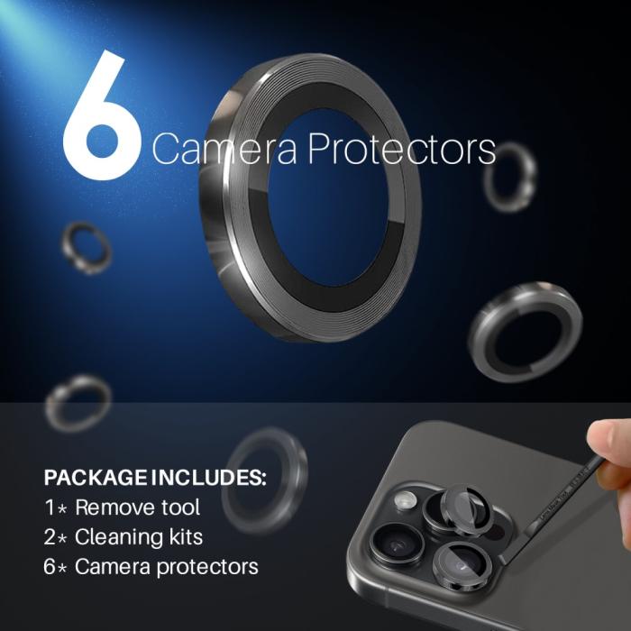 Bild 3, NORTHJO NORTHJO iPhone 14 Pro/Pro Max/15 Pro/Pro Max Linsskydd 2-PACK Svart - Teknikhallen.se