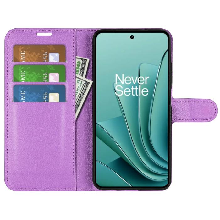 Bild 2,  OnePlus Nord 3 5G Fodral Litchi Textur Lila - Teknikhallen.se