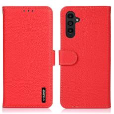 KHAZNEH KHAZNEH Galaxy S24 Fodral Premium Litchi &Auml;kta L&auml;der R&ouml;d - Teknikhallen.se