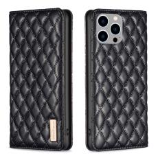 BINFEN BINFEN iPhone 15 Pro Max Fodral Diamond Flip L&auml;der Svart - Teknikhallen.se