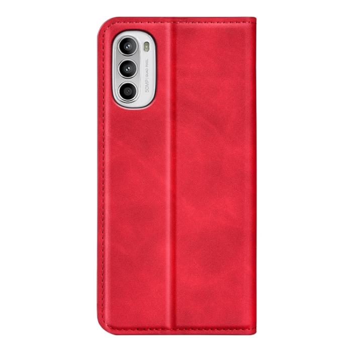 Bild 3,  Motorola Moto G52/G82 Fodral Flip Retro Läder Röd - Teknikhallen.se