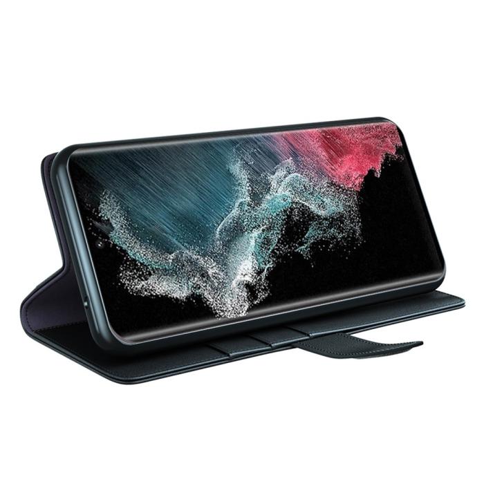Bild 3,  Samsung Galaxy S23 Ultra Fodral Premium Äkta Läder Svart - Teknikhallen.se
