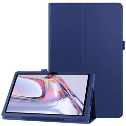  Samsung Galaxy Tab A7 10.4 Fodral Litchi läder Mörk Blå - Teknikhallen.se