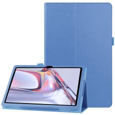  Samsung Galaxy Tab A7 10.4 Fodral Litchi l&auml;der Bl&aring; - Teknikhallen.se