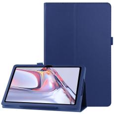  Samsung Galaxy Tab A7 10.4 Fodral Litchi l&auml;der M&ouml;rk Bl&aring; - Teknikhallen.se