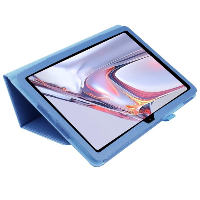 Bild 4,  Samsung Galaxy Tab A7 10.4 Fodral Litchi läder Blå - Teknikhallen.se