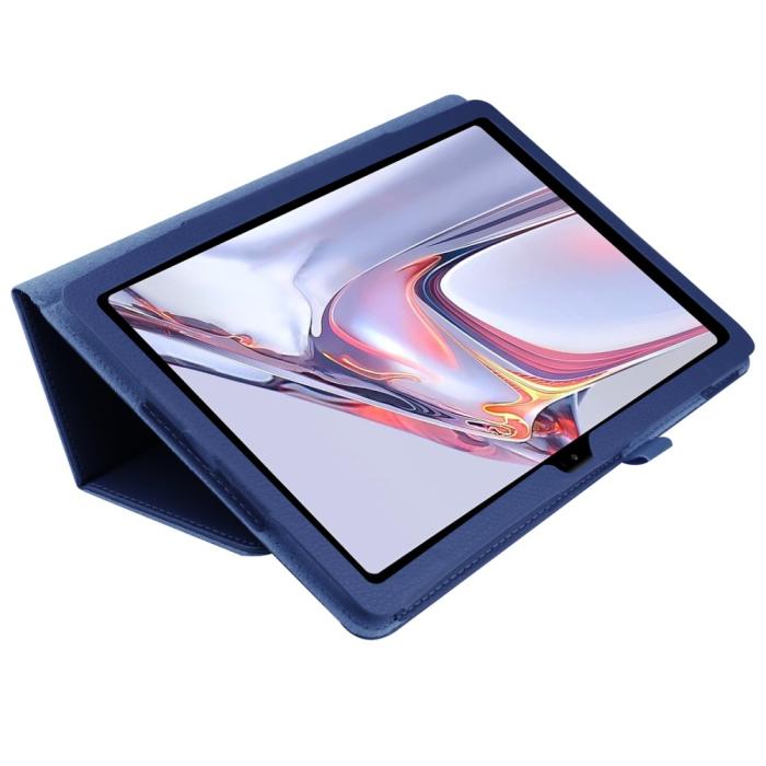 Bild 4,  Samsung Galaxy Tab A7 10.4 Fodral Litchi läder Mörk Blå - Teknikhallen.se