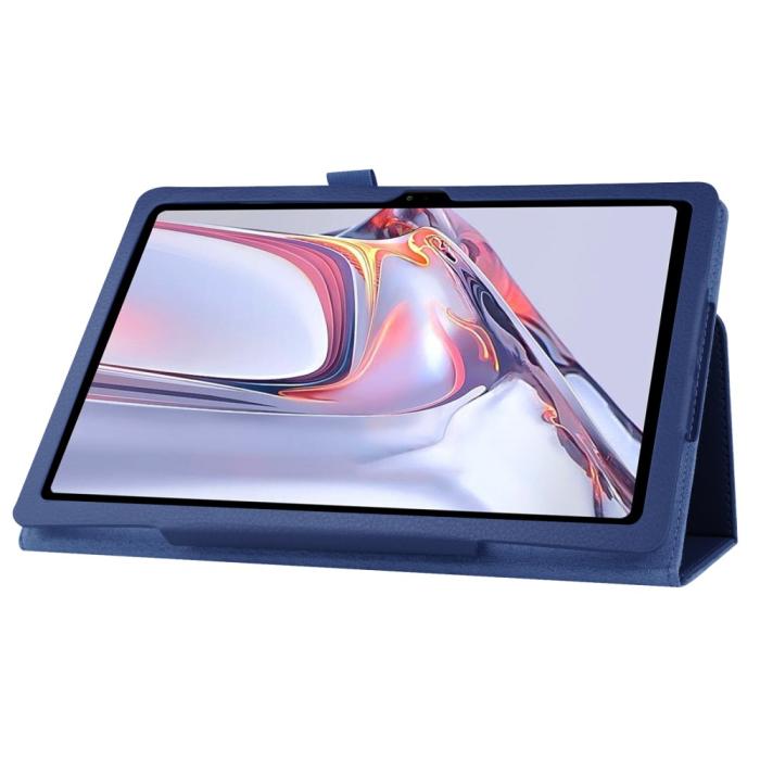 Bild 5,  Samsung Galaxy Tab A7 10.4 Fodral Litchi läder Mörk Blå - Teknikhallen.se