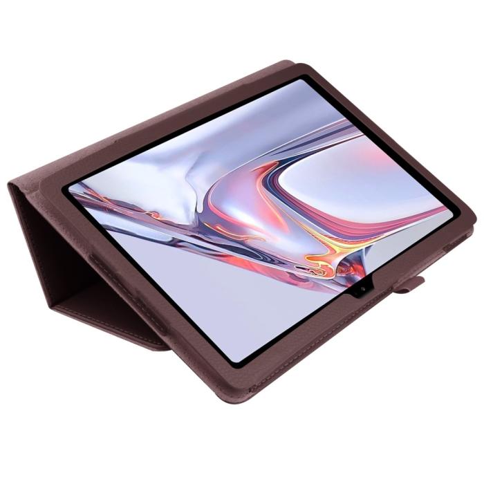 Bild 4,  Samsung Galaxy Tab A7 10.4 Fodral Litchi läder Brun - Teknikhallen.se