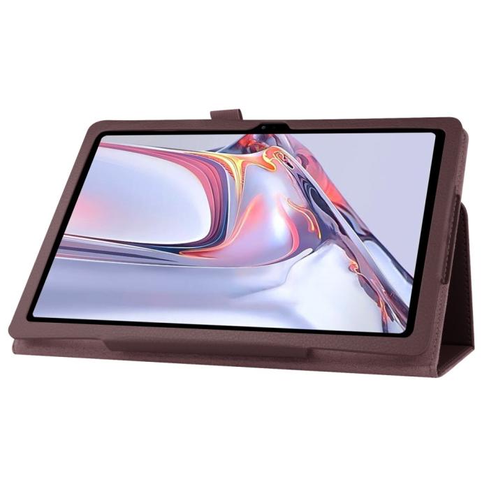 Bild 5,  Samsung Galaxy Tab A7 10.4 Fodral Litchi läder Brun - Teknikhallen.se
