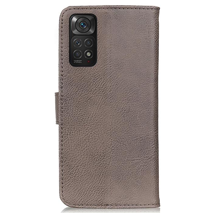 Bild 3, KHAZNEH KHAZNEH Xiaomi Redmi Note 11 4G Fodral Läder Grå - Teknikhallen.se