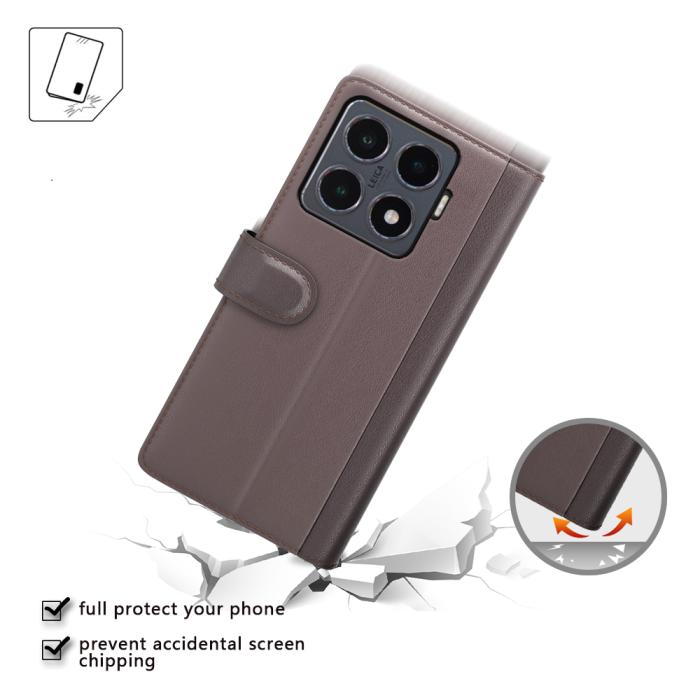 Bild 2,  Xiaomi 15T Pro Fodral Premium Äkta Läder Brun - Teknikhallen.se