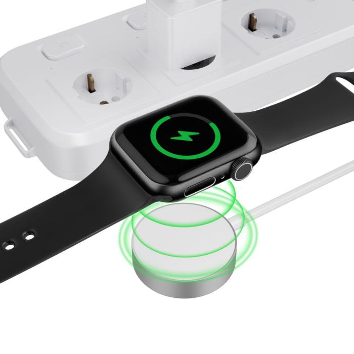Bild 3, Tech-Protect Tech-Protect 1.2m USB-C Trådlös Laddare För Apple Watch Vit - Teknikhallen.se