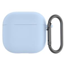  AirPods 4 Skal Med Karbinhake Silikon Ljus Bl&aring; - Teknikhallen.se