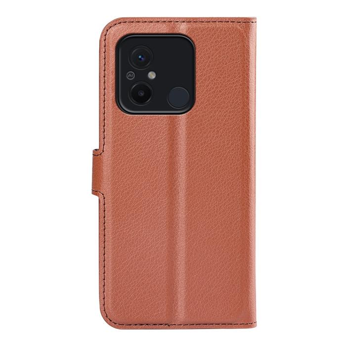 Bild 6,  Xiaomi Redmi 12C 4G Fodral Litchi Läder Brun - Teknikhallen.se