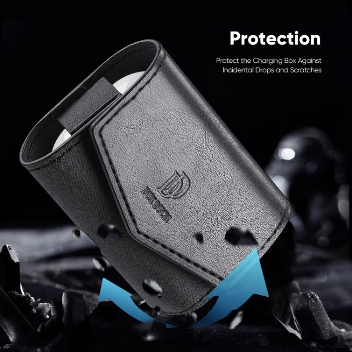 Bild 4, DUX DUCIS DUX DUCIS AirPods 3 Fodral PU-Läder Med Krok Svart - Teknikhallen.se
