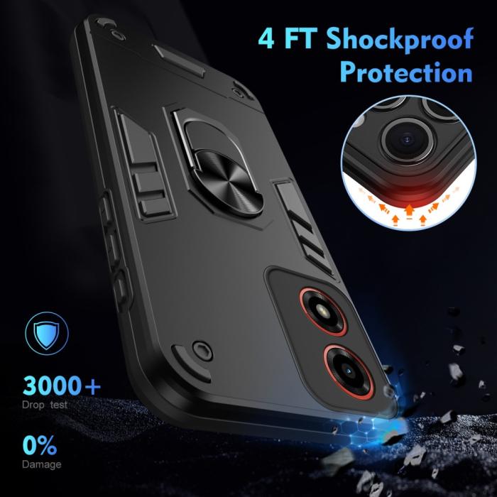 Bild 4,  Motorola Moto G04 4G/G24 4G Hybrid Ring Skal Svart - Teknikhallen.se