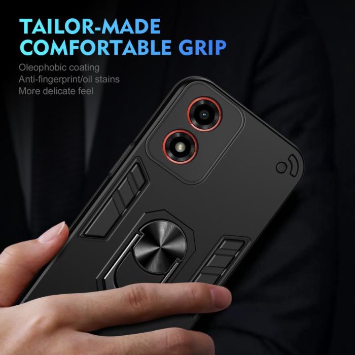 Bild 5,  Motorola Moto G04 4G/G24 4G Hybrid Ring Skal Svart - Teknikhallen.se