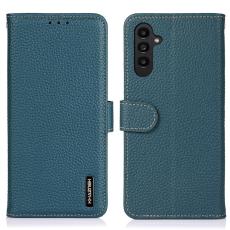 KHAZNEH KHAZNEH Galaxy S24 Fodral Premium Litchi &Auml;kta L&auml;der Gr&ouml;n - Teknikhallen.se