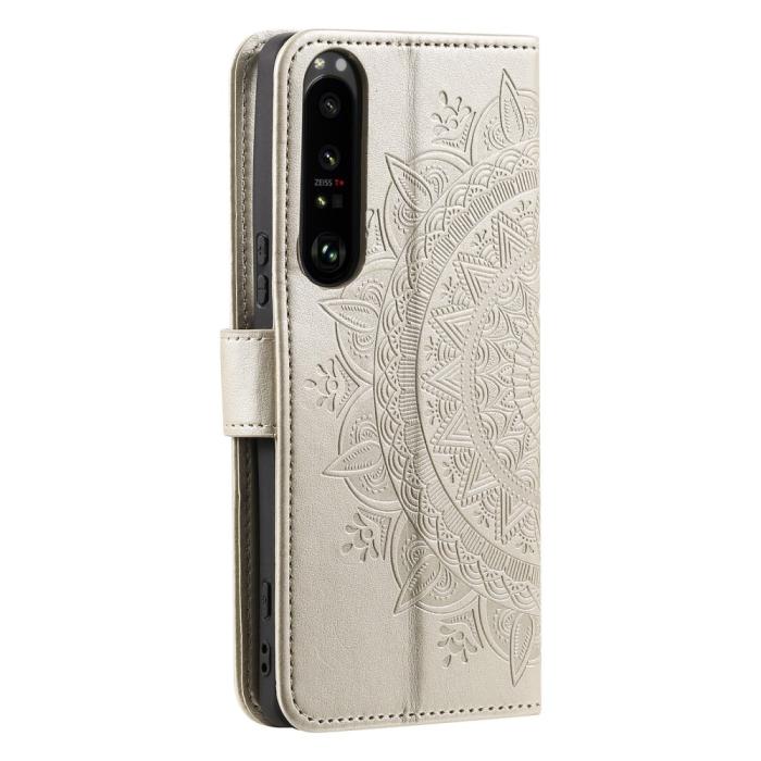 Bild 6,  Sony Xperia 1 V Fodral Mandala Läder Guld - Teknikhallen.se