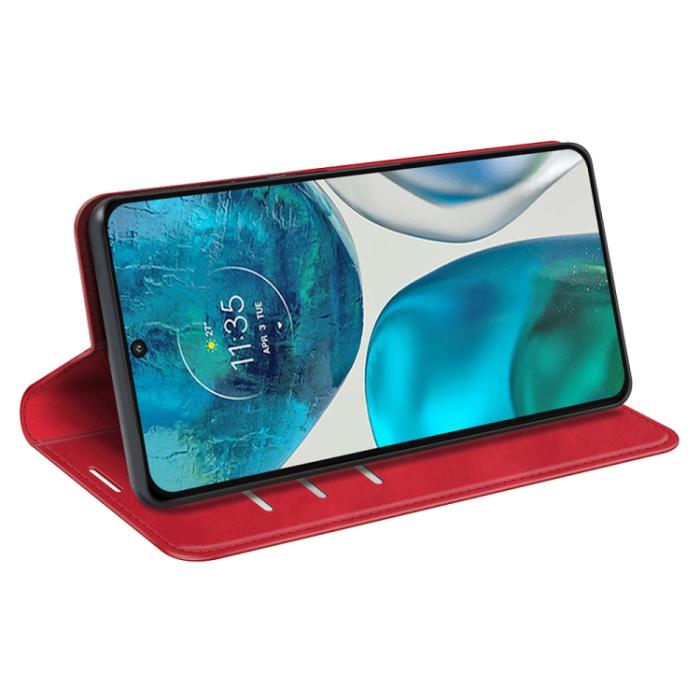 Bild 5,  Motorola Moto G52/G82 Fodral Flip Retro Läder Röd - Teknikhallen.se