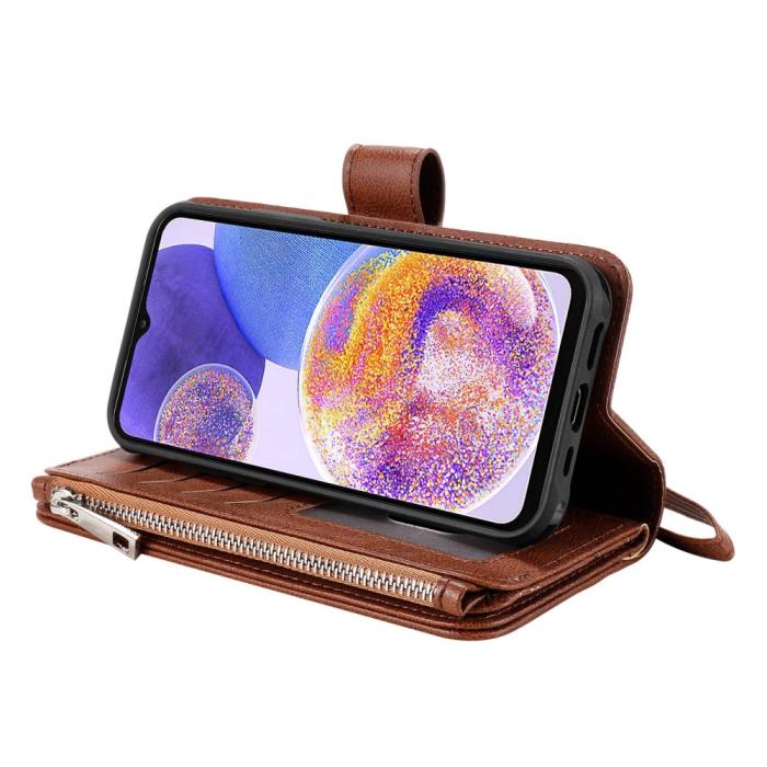 Bild 3,  Samsung Galaxy A23 5G 2in1 Magnet Skal / Plånboksfodral Brun - Teknikhallen.se