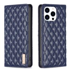 BINFEN BINFEN iPhone 15 Pro Fodral Diamond Flip L&auml;der Bl&aring; - Teknikhallen.se