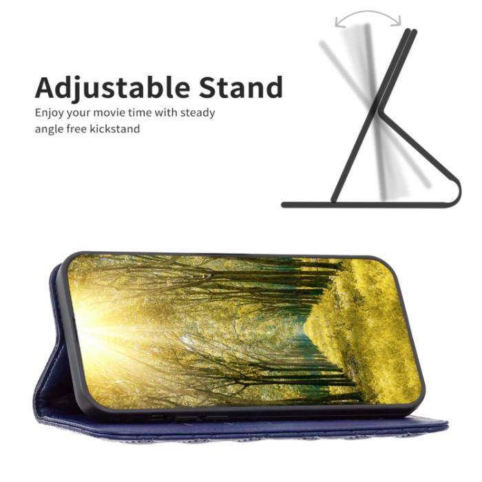 Bild 4, BINFEN BINFEN iPhone 15 Pro Fodral Diamond Flip Läder Blå - Teknikhallen.se