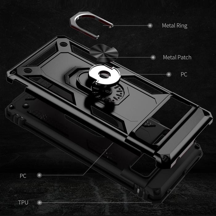 Bild 3,  Google Pixel 7 Skal Shockproof Hybrid Ring Armor Svart - Teknikhallen.se