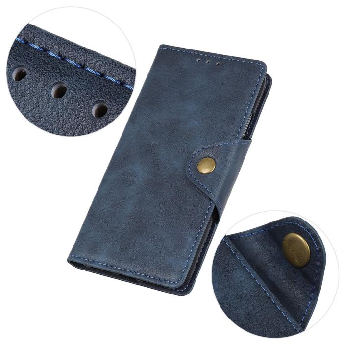 Bild 6,  iPhone 13 Pro - Läder Fodral Magnetisk Mässing - Blå - Teknikhallen.se