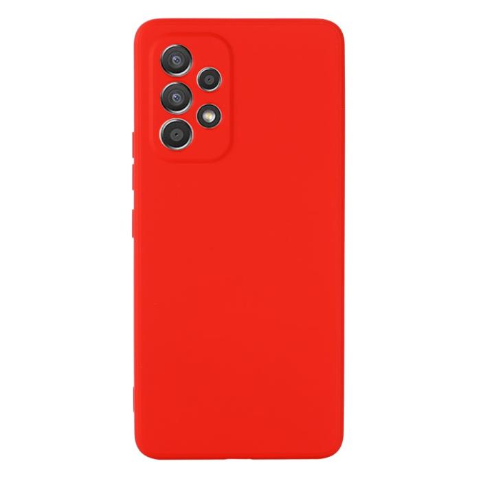 Bild 2,  Samsung Galaxy A53 5G Skal Liquid Silikon Med Strap Röd - Teknikhallen.se