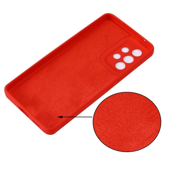 Bild 3,  Samsung Galaxy A53 5G Skal Liquid Silikon Med Strap Röd - Teknikhallen.se