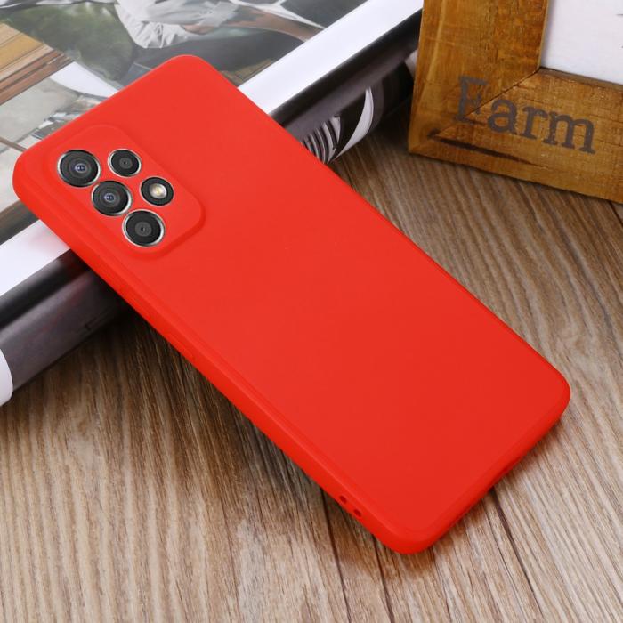 Bild 6,  Samsung Galaxy A53 5G Skal Liquid Silikon Med Strap Röd - Teknikhallen.se