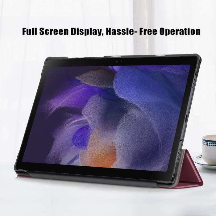 Bild 4,  Samsung Galaxy Tab A8 10.5 (2021) Fodral Premium Tri-Fold Vinröd - Teknikhallen.se