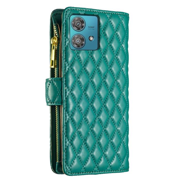 Bild 6, BINFEN BINFEN Motorola Edge 40 Neo 5G Fodral Multifunktionell Diamond Grön - Teknikhallen.se