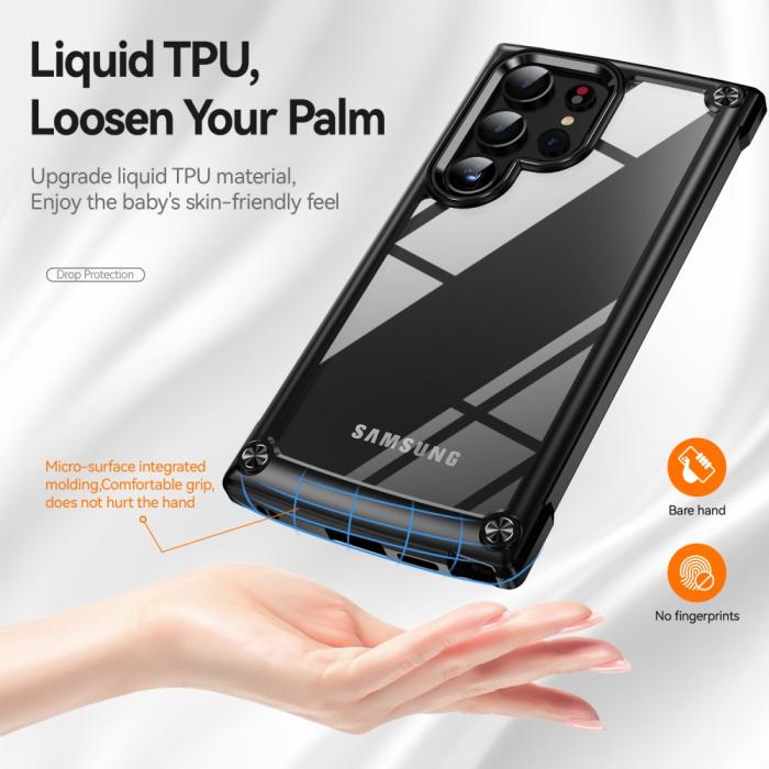 Bild 3,  Galaxy S24 Ultra Skal Shockproof Hybrid Armor Svart - Teknikhallen.se