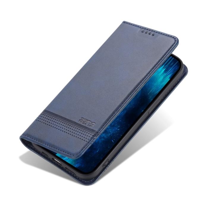 Bild 3, AZNS AZNS iPhone 14 Pro Fodral Flip Läder Mörk Blå - Teknikhallen.se